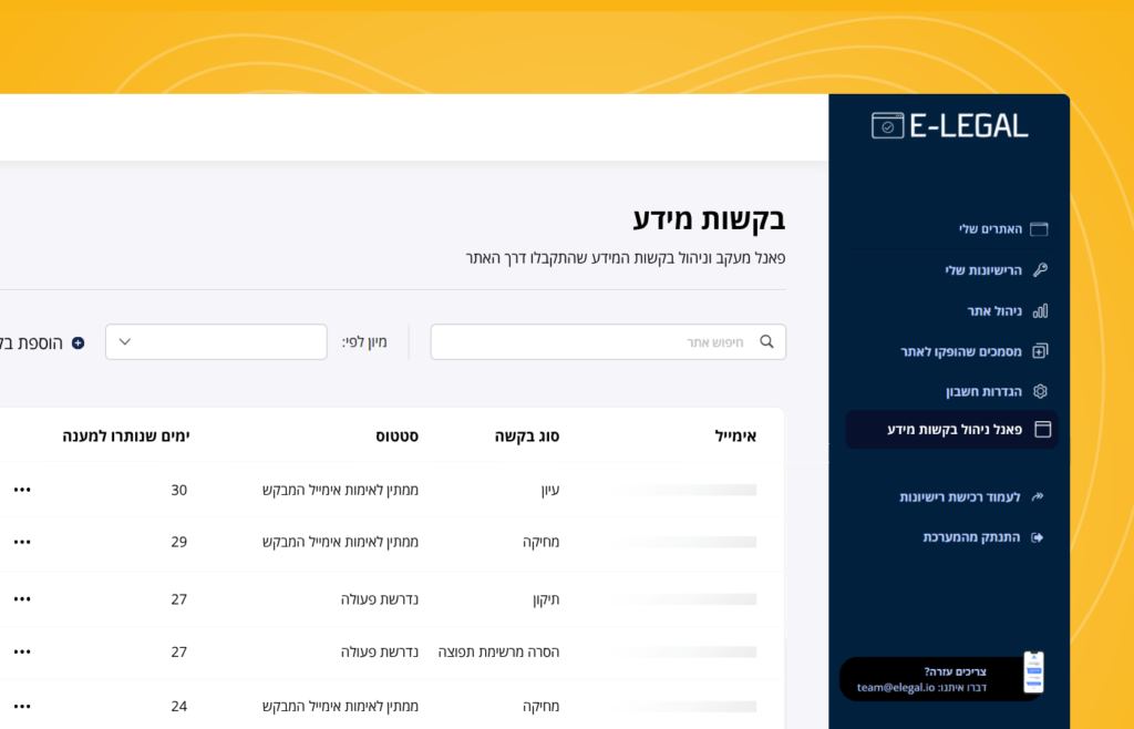 ניהול בקשות מידע תיקון 13 חוק הגנת הפרטיות